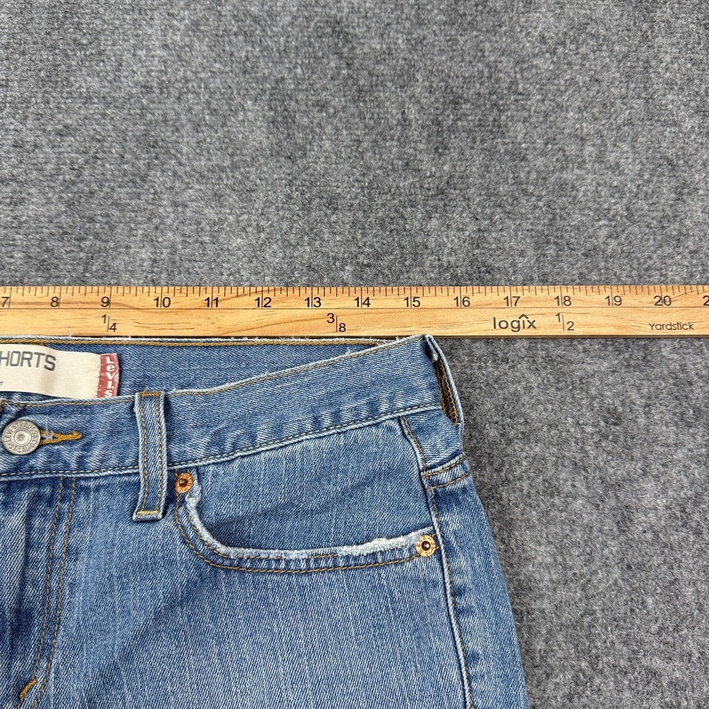 Vintage Levis 515 Jean Shorts Womens 10 Blue Denim Rolled Cuff Bermuda Y2K - Picture 8 of 15